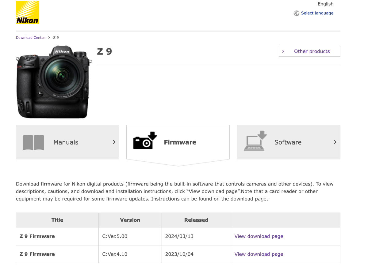 More information about "Nikon Z9: Firmware update 5.0"