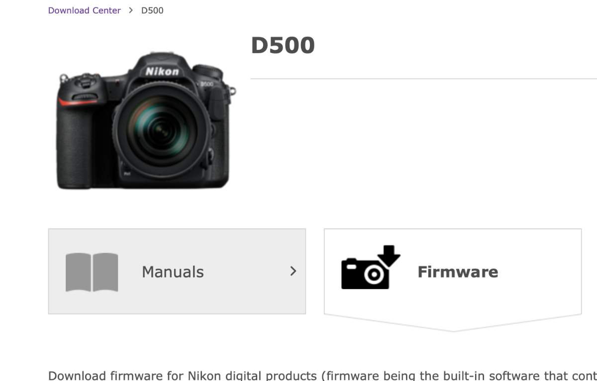 More information about "Nikon D500 firmware upgrade!"