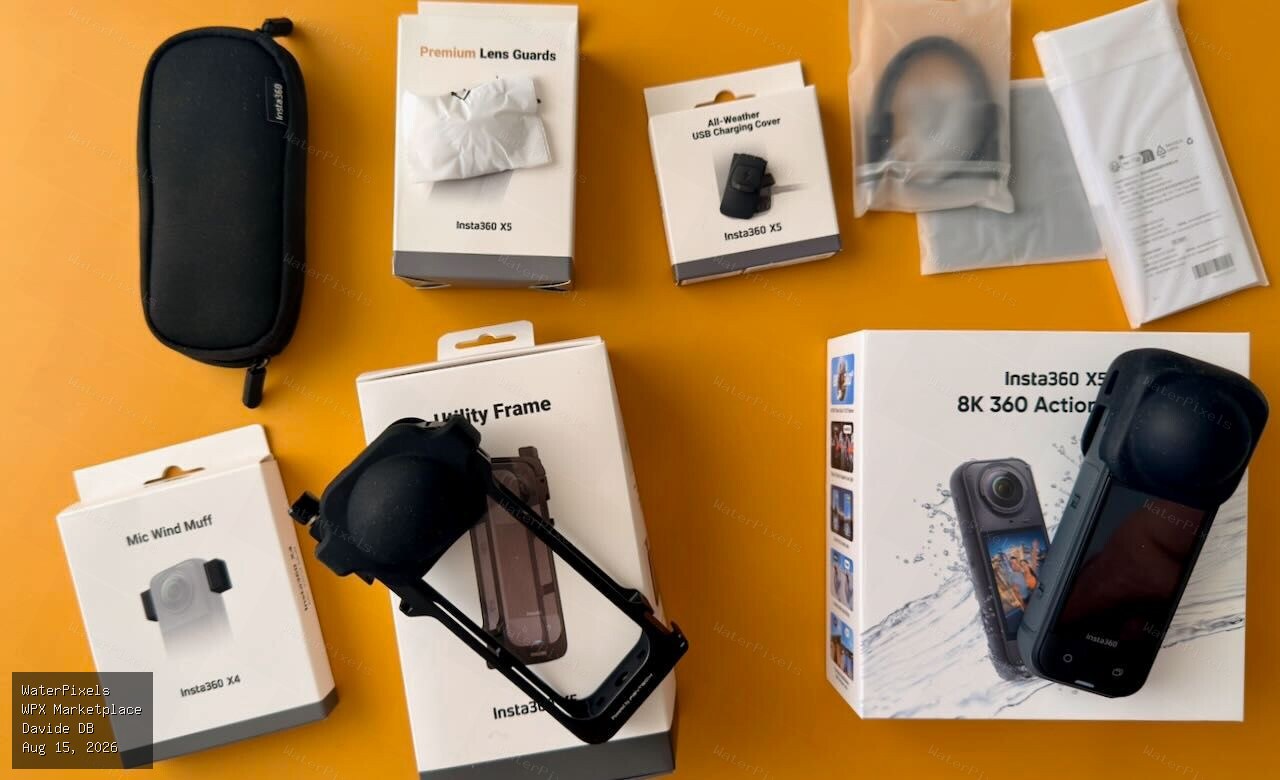 Insta360 X5 — 8K 360 Action Cam — Like New + Accessory Bundle