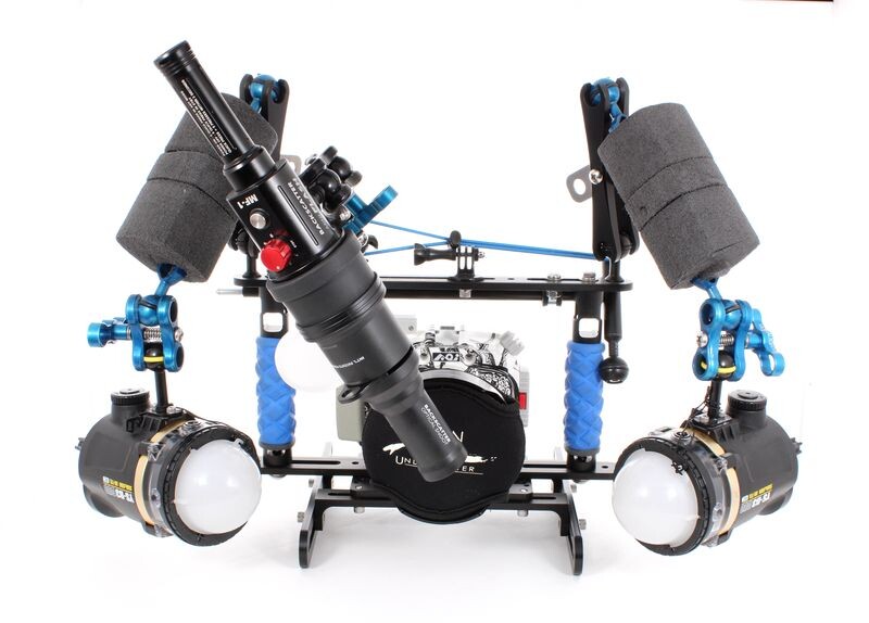 Underwater camera rig with low profile brackets on Ultralight sled1.jpg
